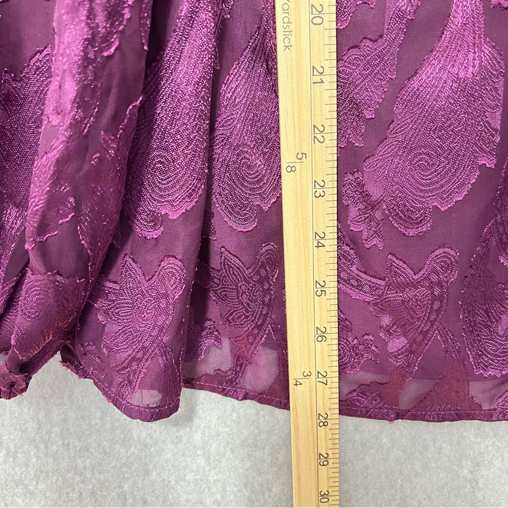 Mason & Belle Purple Satin Brocade Blouse Size XL NWT Square Neckline Romantic - Picture 11 of 12
